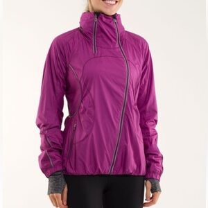 Lululemon Athletica Women’s Run Inspire Jacket Top Size 12 Color Pink/Gray